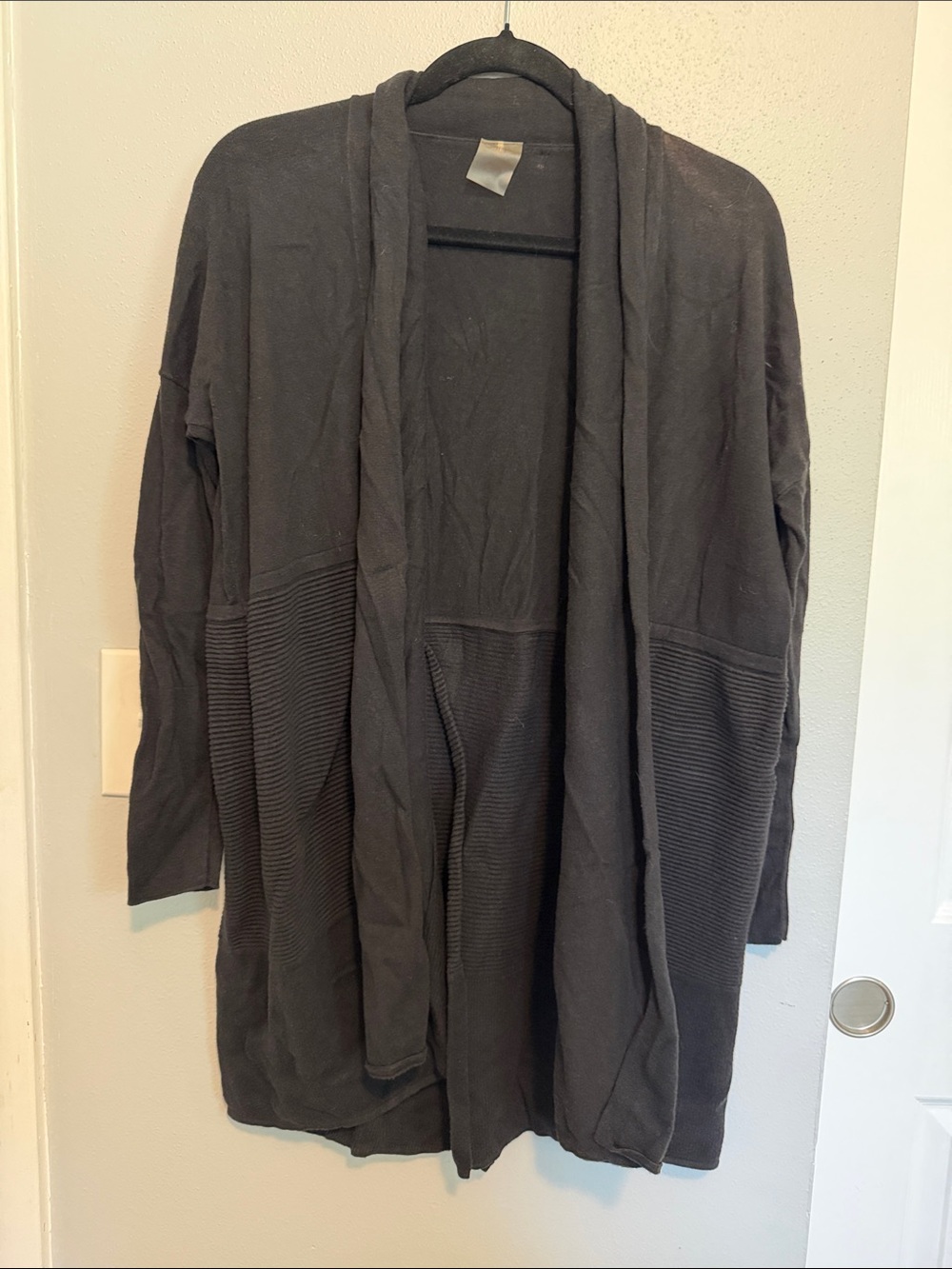 CALIA by Carrie Underwood Charcoal Open-Front Knit Cardigan